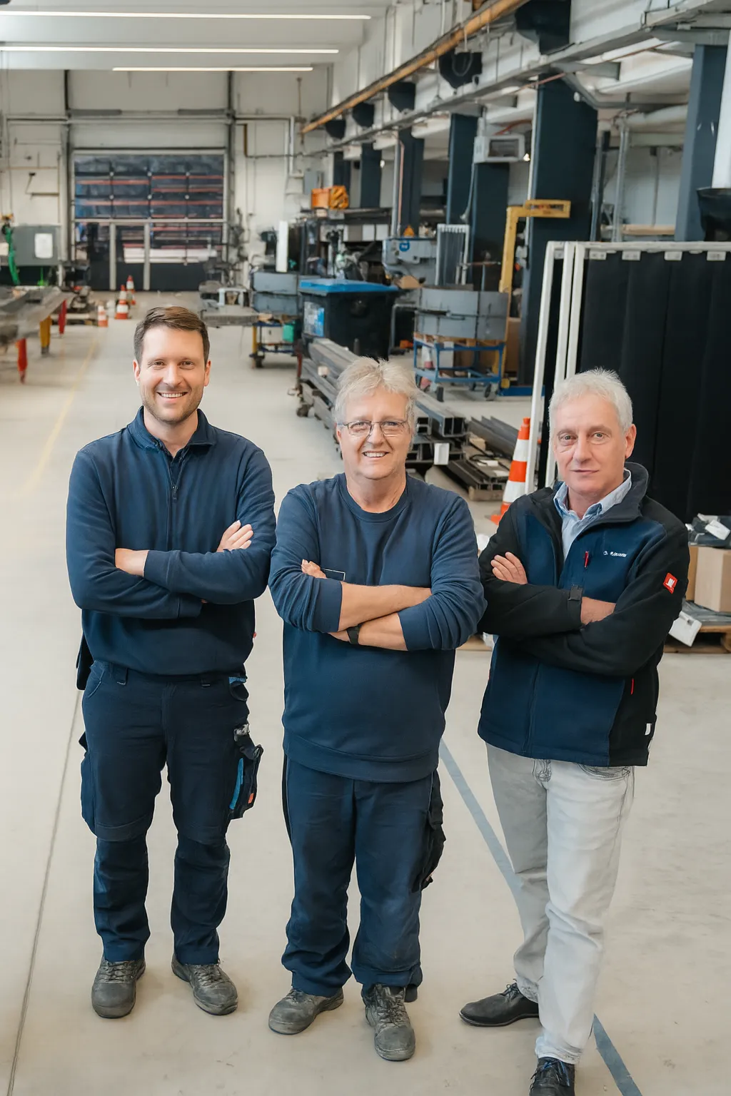 Gruppenbild Servicetechniker im Werk